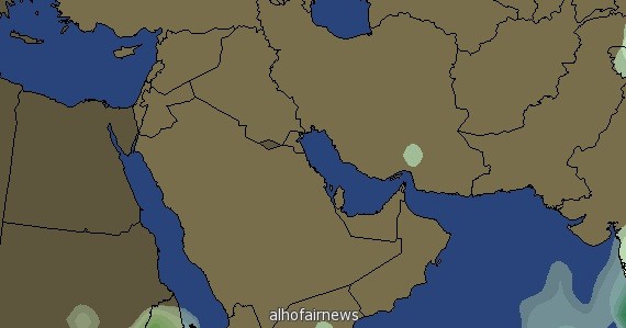 سماء غائمة جزئياً على جنوب وأجزاء من غرب المملكة 