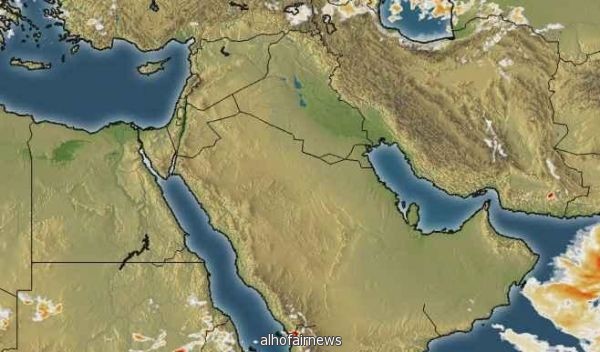 استمرار نشاط الرياح السطحية المثيرة للأتربة والغبار على الاجزاء الجنوبية من شرق المملكة 