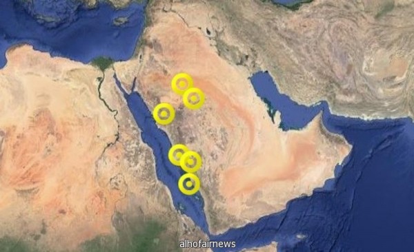 6 مناطق تدخل خريطة تنبيهات "الإنذار المبكّر"