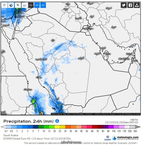 مركز ضغط جوي مرتفع يتربع فوق أجواء المملكة